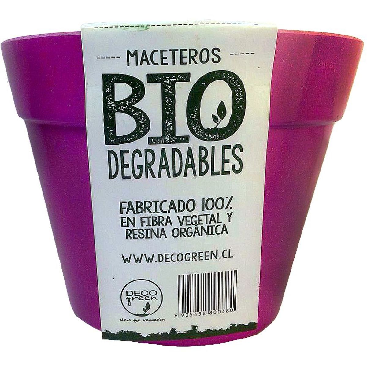 DECOGREEN - Macetero de Bamboo Biodegradable Decogreen Redondo Pequeño-Morado 13,7 x 13,7 x 10,3