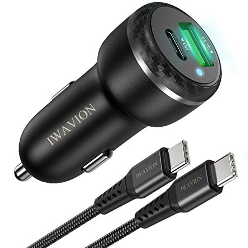 BOCCINI - Cargador de auto 18W + Cable Tipo C 2 USB-C