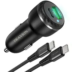 BOCCINI - Cargador de auto 18W + Cable Tipo C 2 USB-C