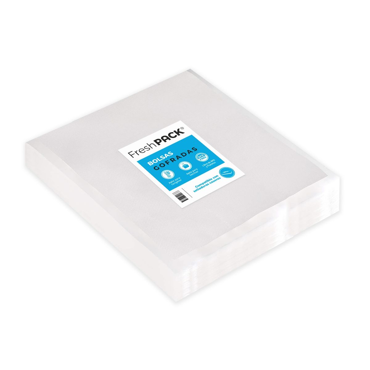 FRESHPACK - 100 Bolsas Sellado al Vacío Gofrada 30X30 cms