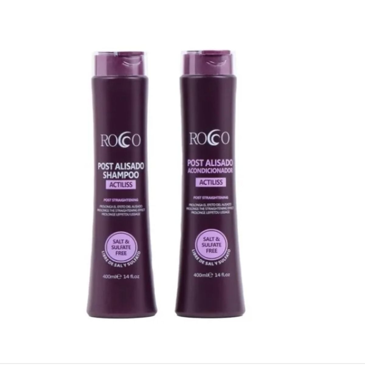 ROCCO - Shampoo +  Acondicionador Post Alisado Sin Sal Rocco 400ml