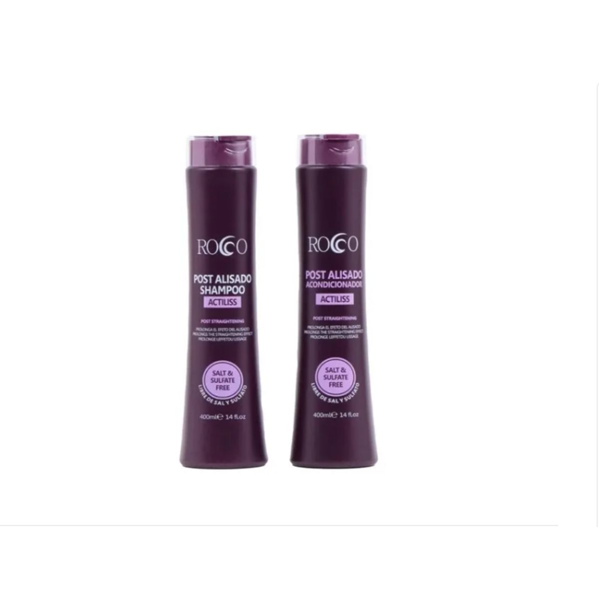 ROCCO - Shampoo +  Acondicionador Post Alisado Sin Sal Rocco 400ml