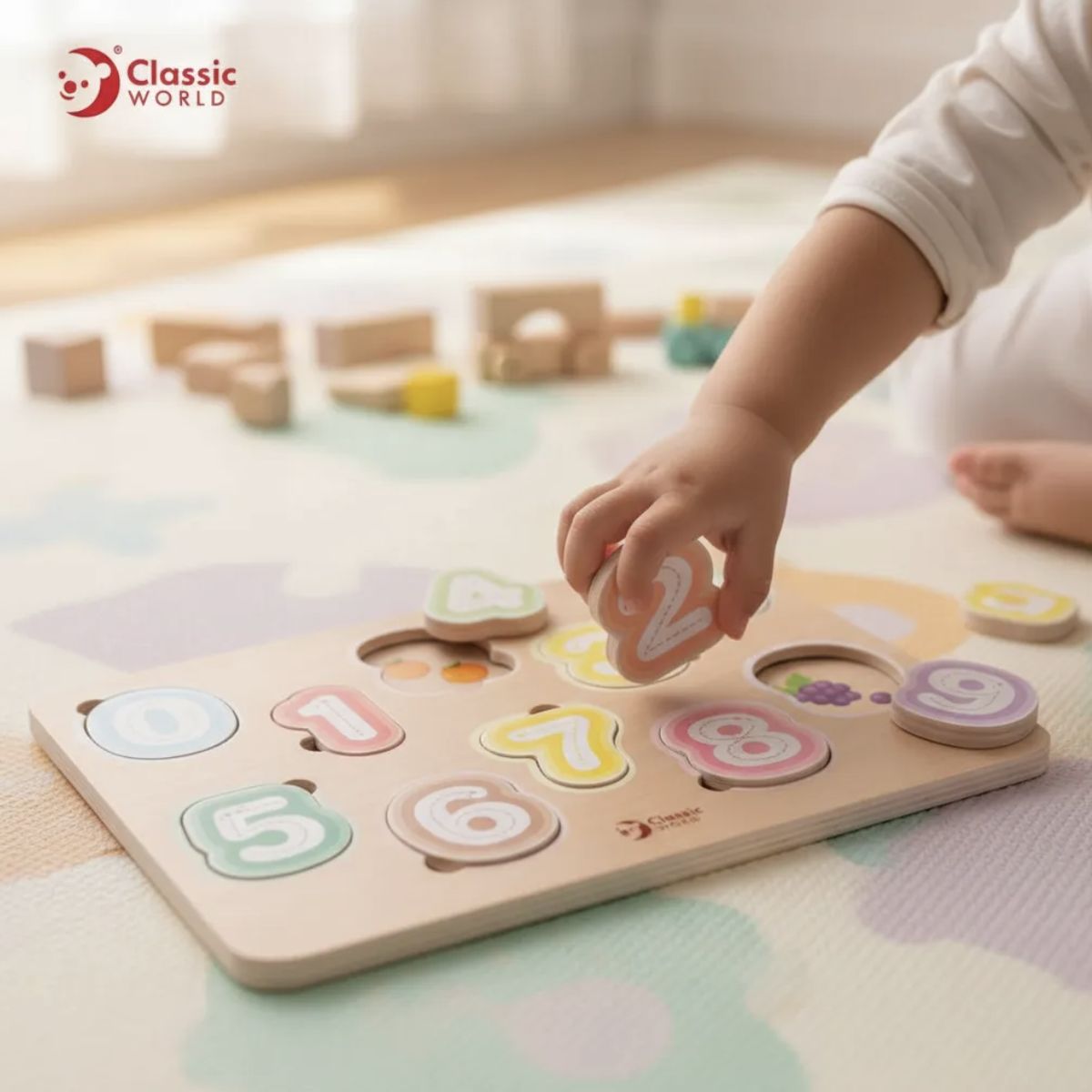 CLASSIC WORLD - Encaje de madera numérico - Números 0 al 9