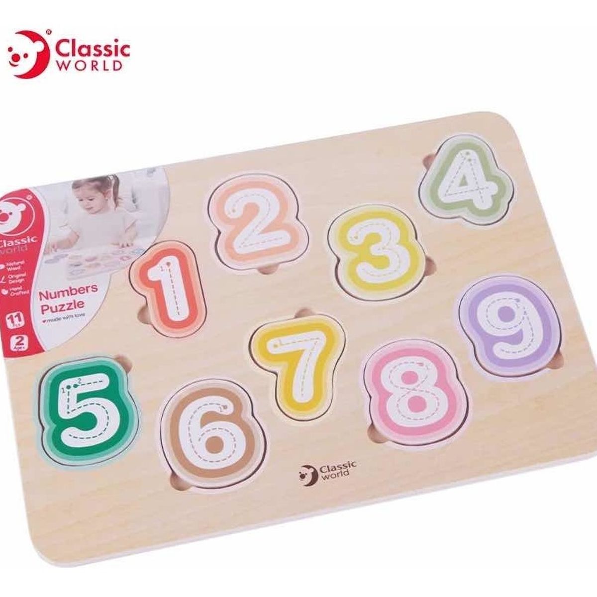 CLASSIC WORLD - Encaje de madera numérico - Números 0 al 9