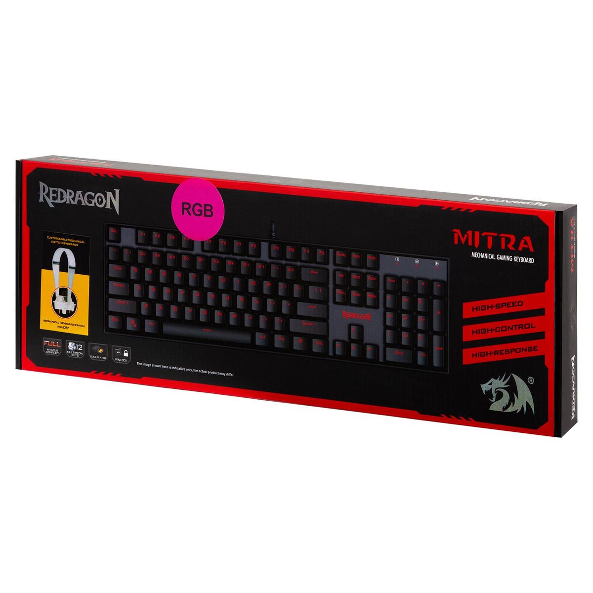 REDRAGON - TECLADO GAMER MECANICO MITRA BLACK K551RGB-SP