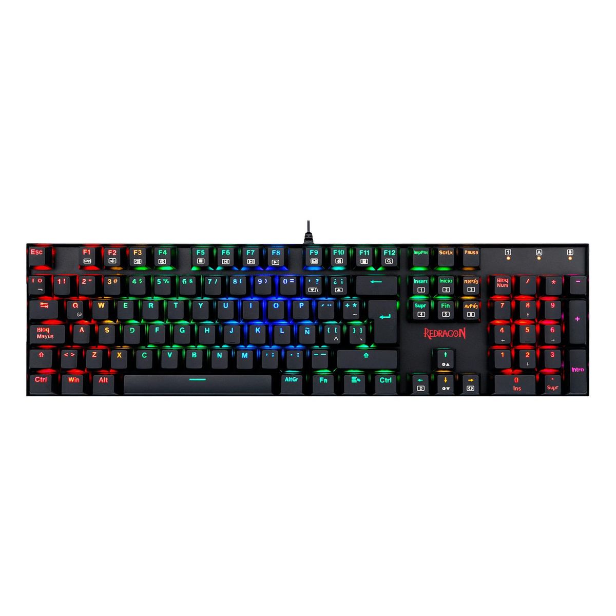 REDRAGON - TECLADO GAMER MECANICO MITRA BLACK K551RGB-SP