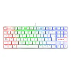 REDRAGON - TECLADO GAMER MECANINO RGB KUMARA BLANCO CON LUZ K552W-RGB-SP REGRAGON