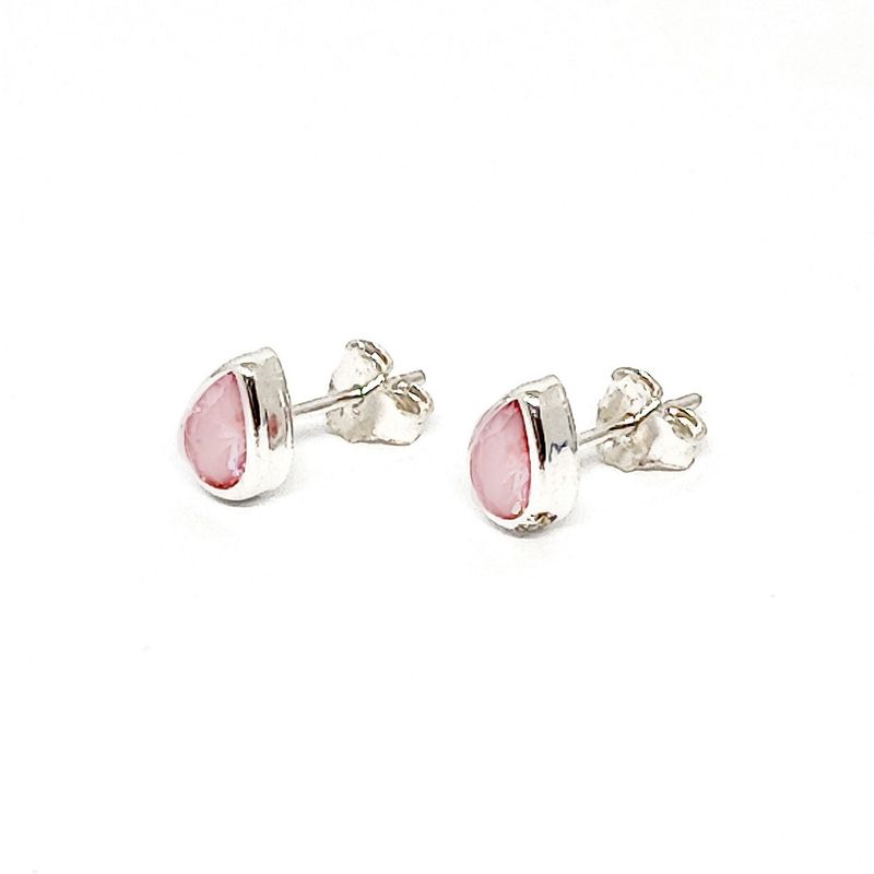 ANDREA COGGIOLA JOYAS - Aros Gota Circón Rosado Plata Fina 925