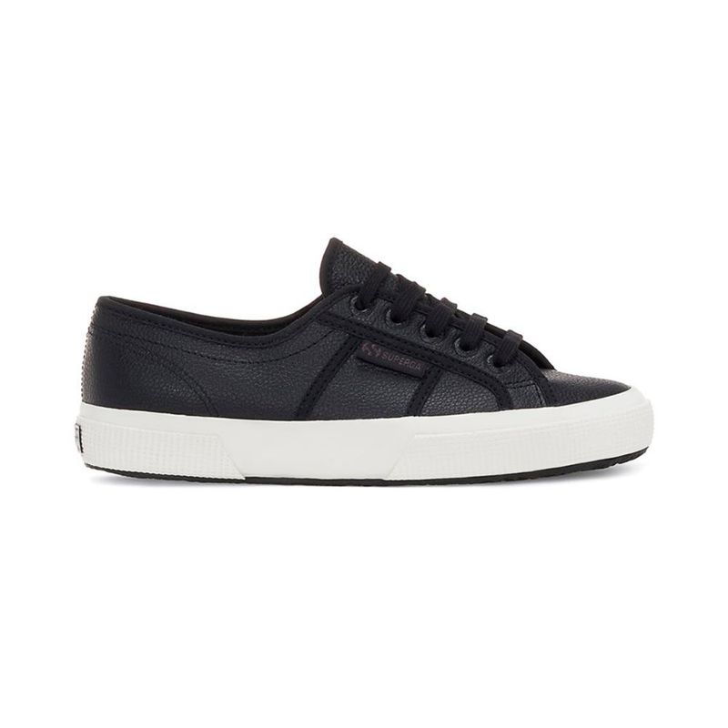 SUPERGA - Zapatilla 2750 Tumbled Leather Black Avorio SUPERGA