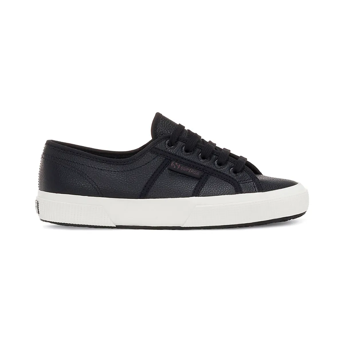 SUPERGA - Zapatilla 2750 Tumbled Leather Black Avorio