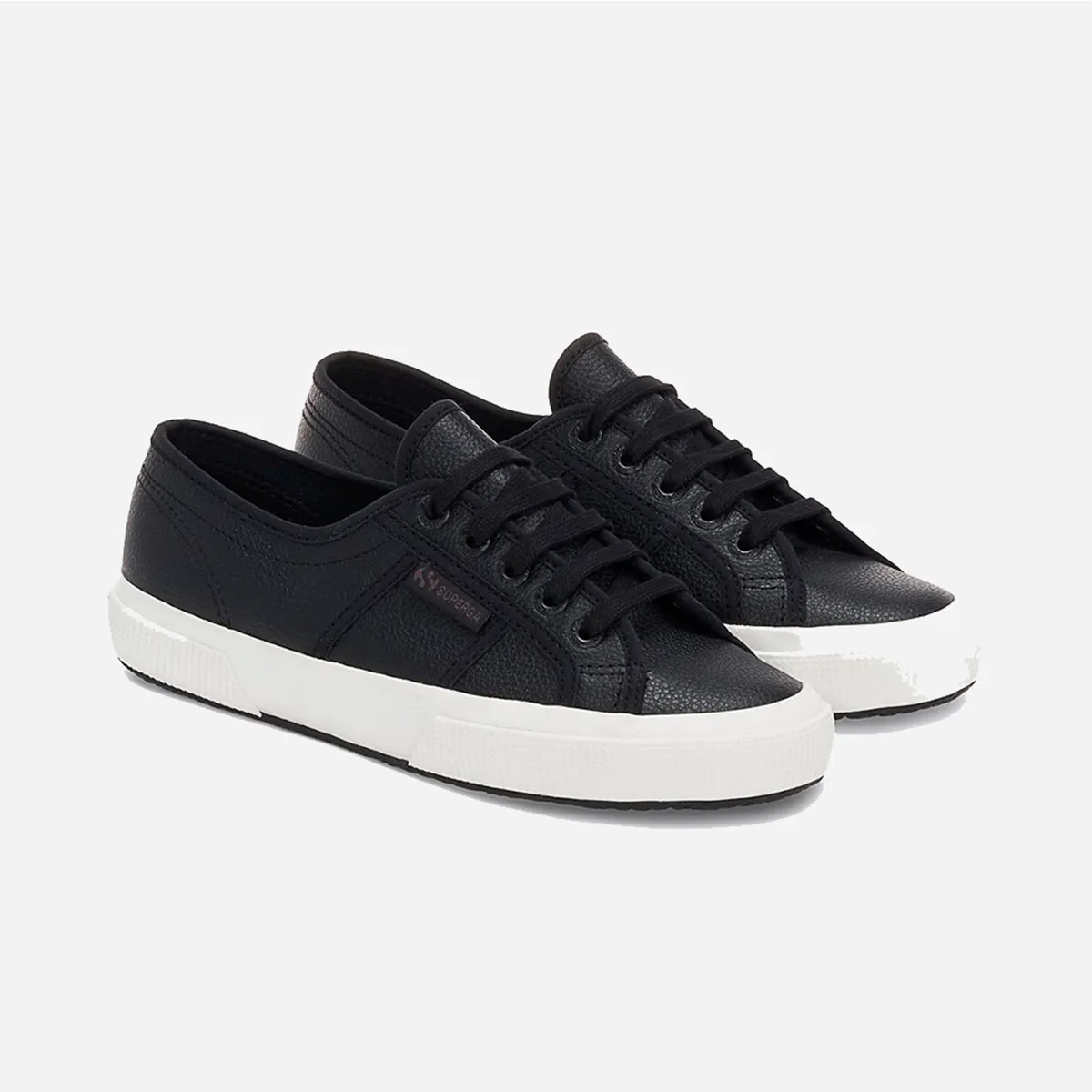 SUPERGA - Zapatilla 2750 Tumbled Leather Black Avorio