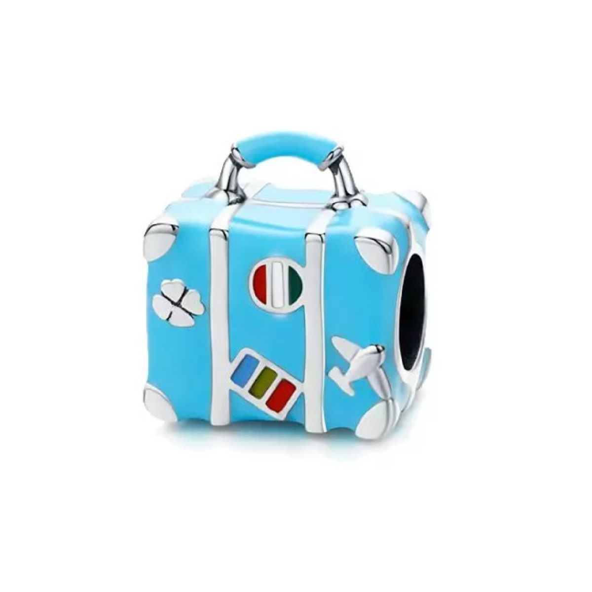 SILVER HEART - Charm Maleta de Viaje en Plata Fina 925 SILVER HEART