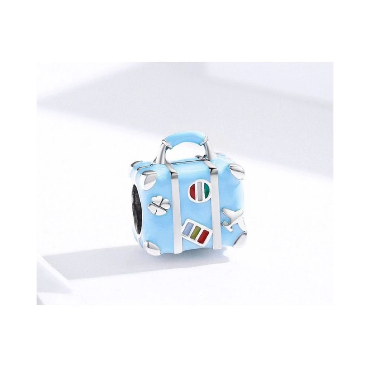 SILVER HEART - Charm Maleta de Viaje en Plata Fina 925 SILVER HEART