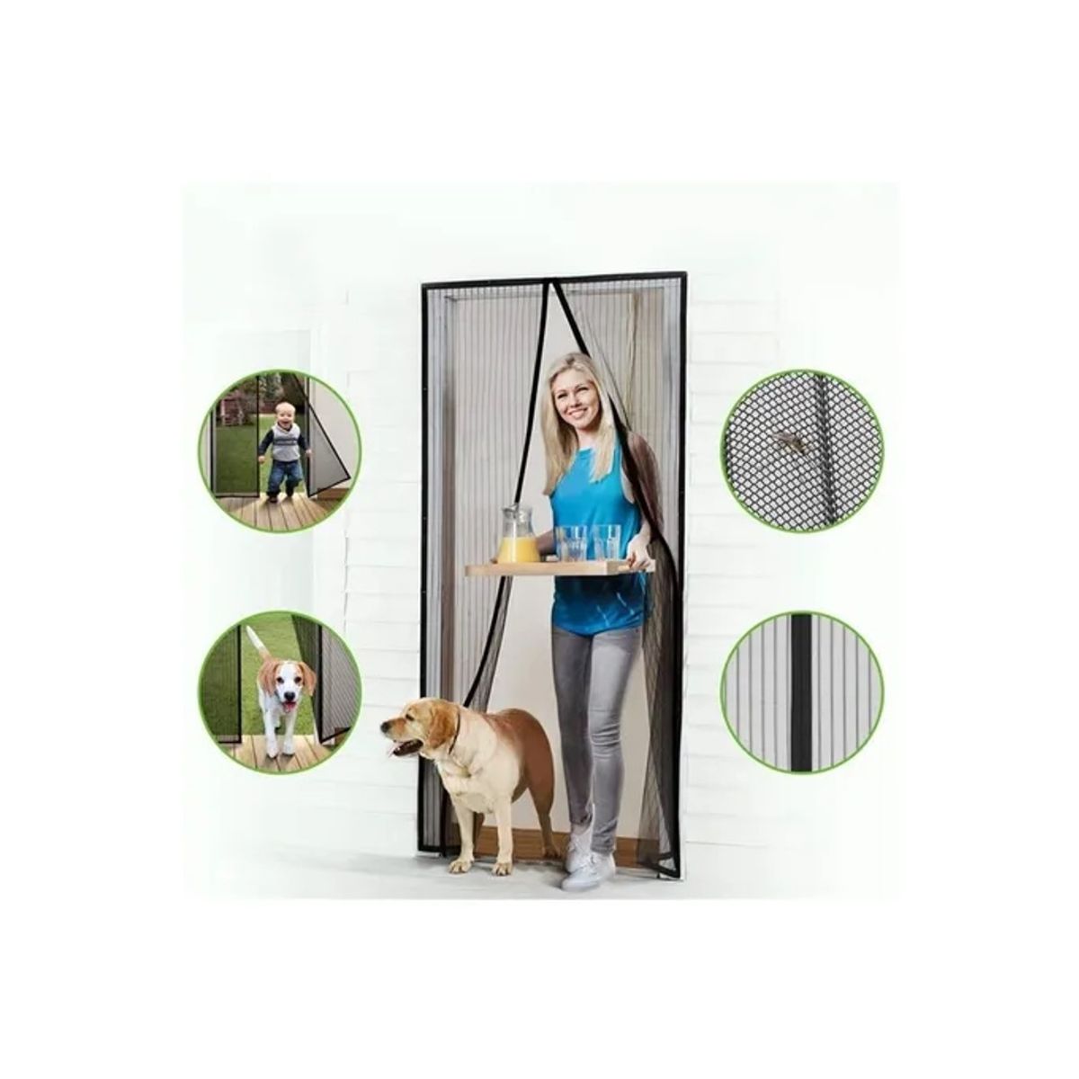 GENERICO - Malla Cortina Puerta Mosquitero Magnetico Mosquito Insectos