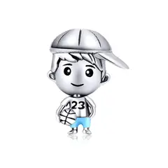 SILVER HEART - Charm Niño Basquetbolista en Plata Fina 925