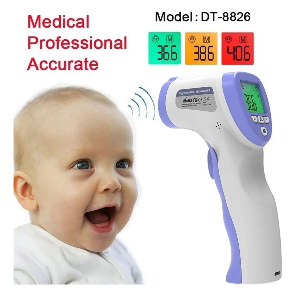 GENERICO - Termómetro Infrarrojo Medidor De Temperatura bebe Pistola