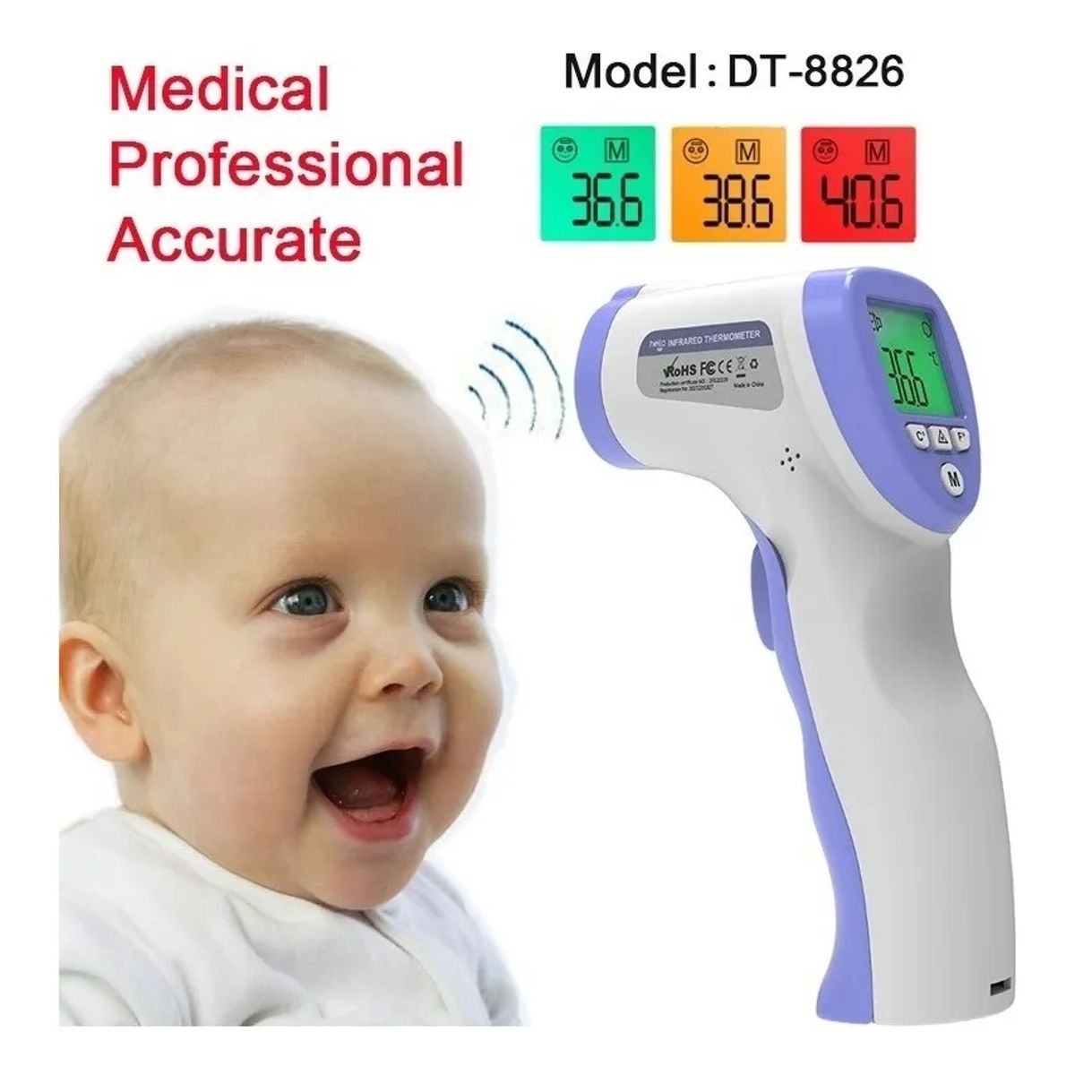 GENERICO - Termómetro Infrarrojo Medidor De Temperatura bebe Pistola