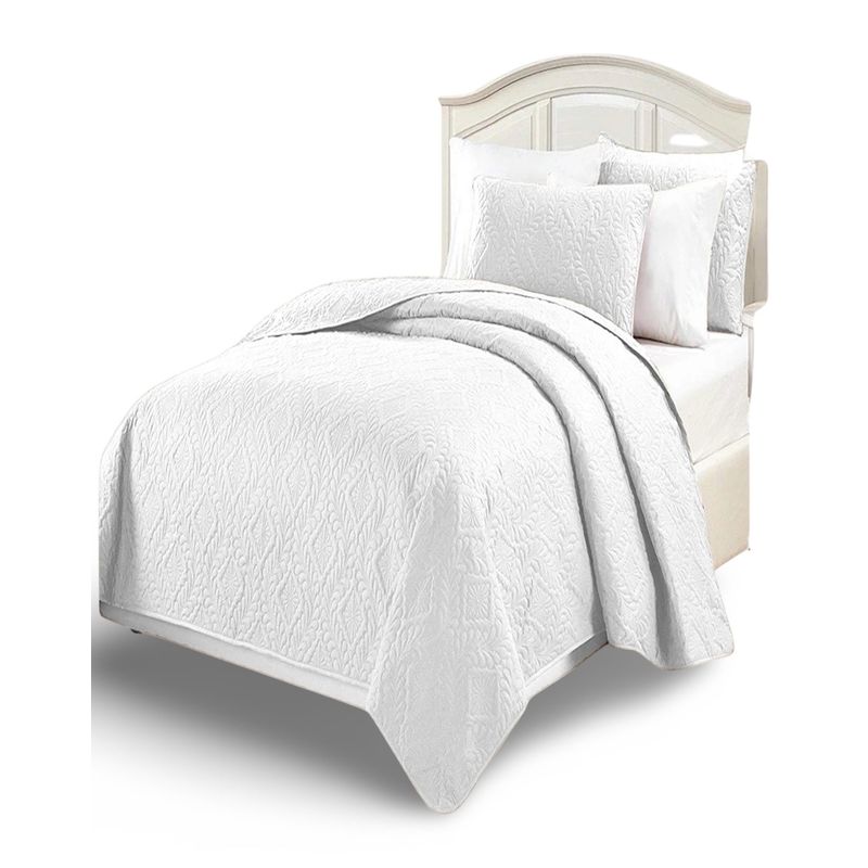 GENERICO - Quilt de verano BLANCO Cubrecama Reversibles 2 plaza