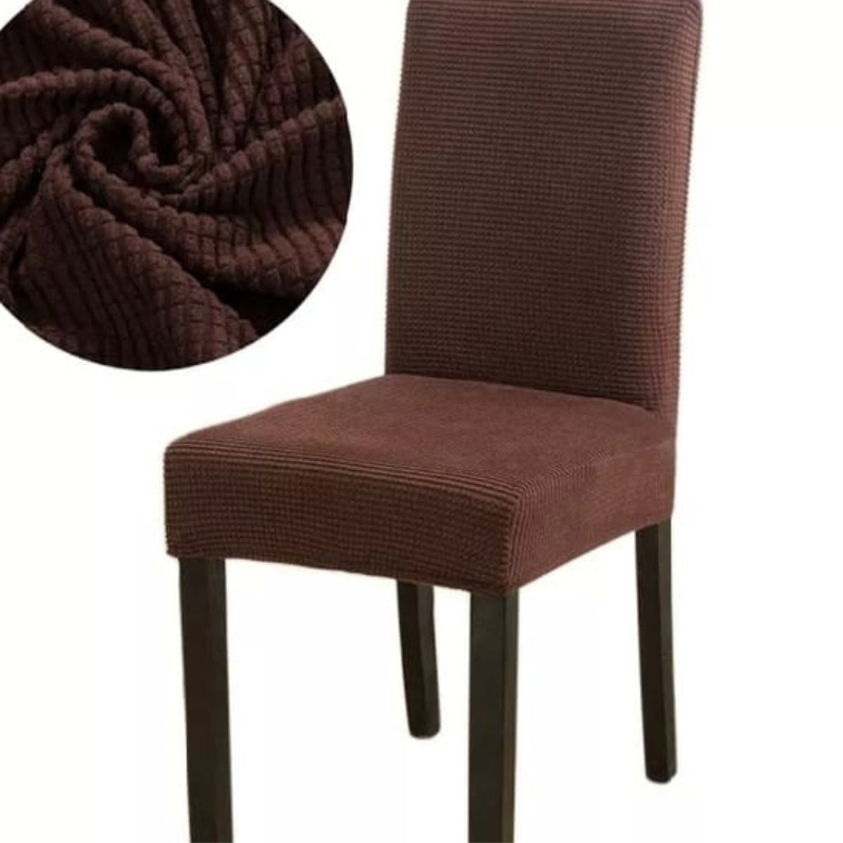 GENERICO - Pack De 6 Fundas Para Sillas De Comedor Tela Cuadrille Cafè