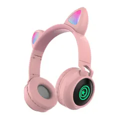 KUANGYE - Audifonos Gato Bluetooth Audifonos Rosados Niña Inalambricos