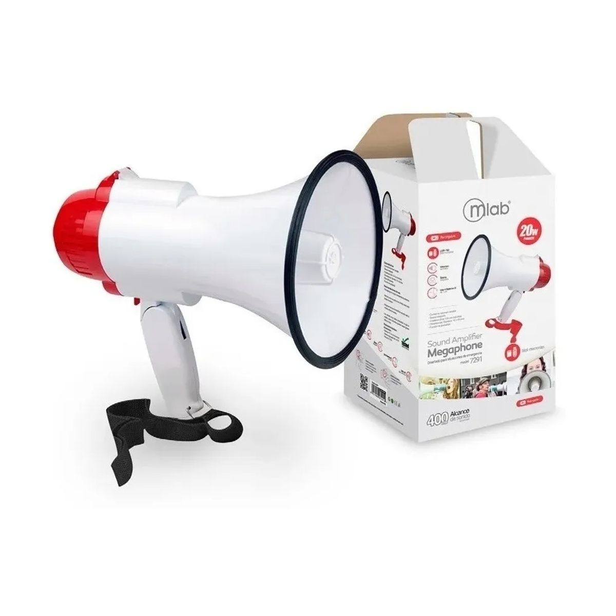 MLAB - Megáfono MLAB 25w Usb-microsd Recargable  7292 - Nexstore