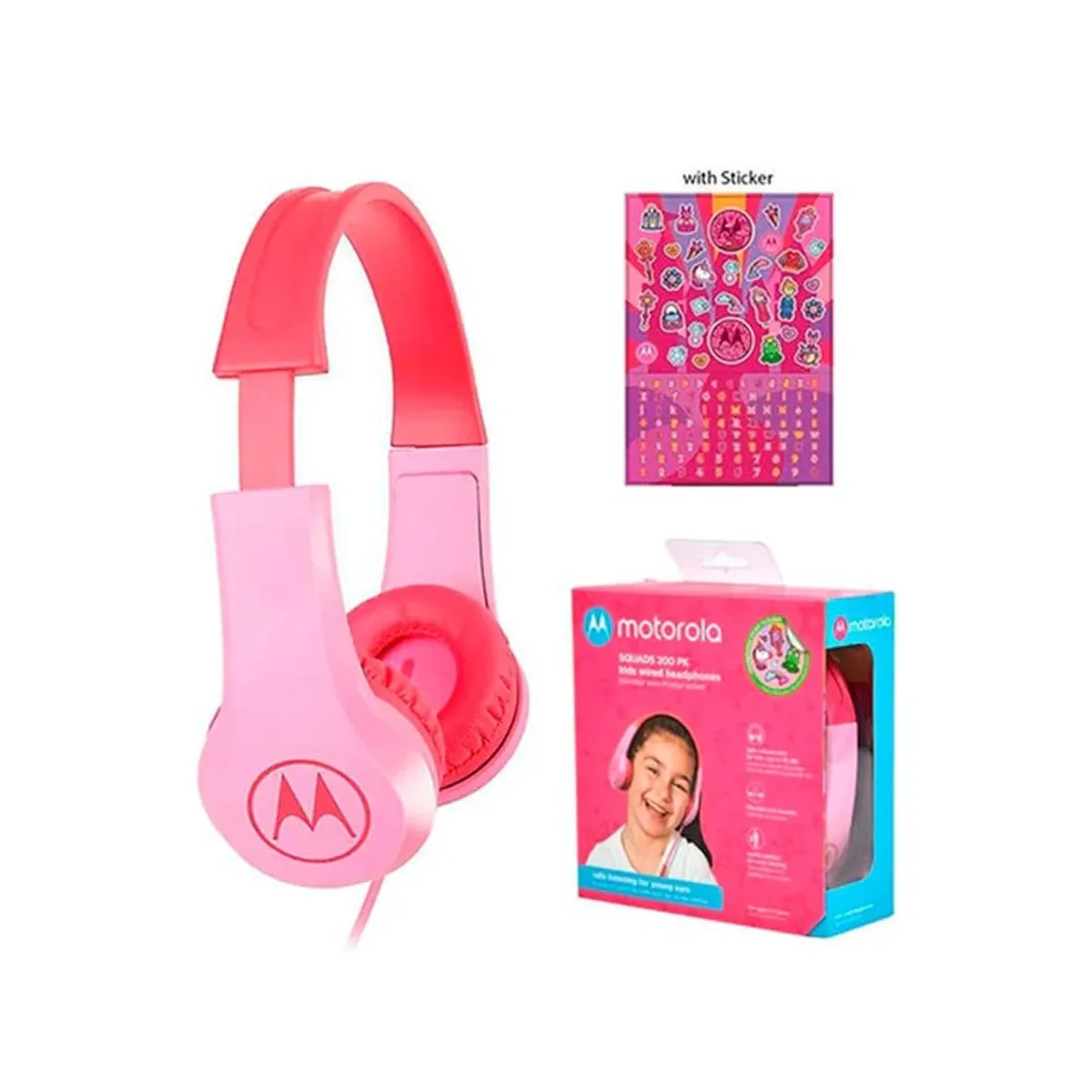 MOTOROLA - Audífonos Para Niños Rosado Motorola Squads 200