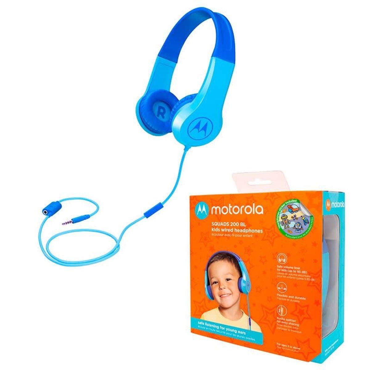 MOTOROLA - Audífonos Para Niños Azul Motorola Squads 200