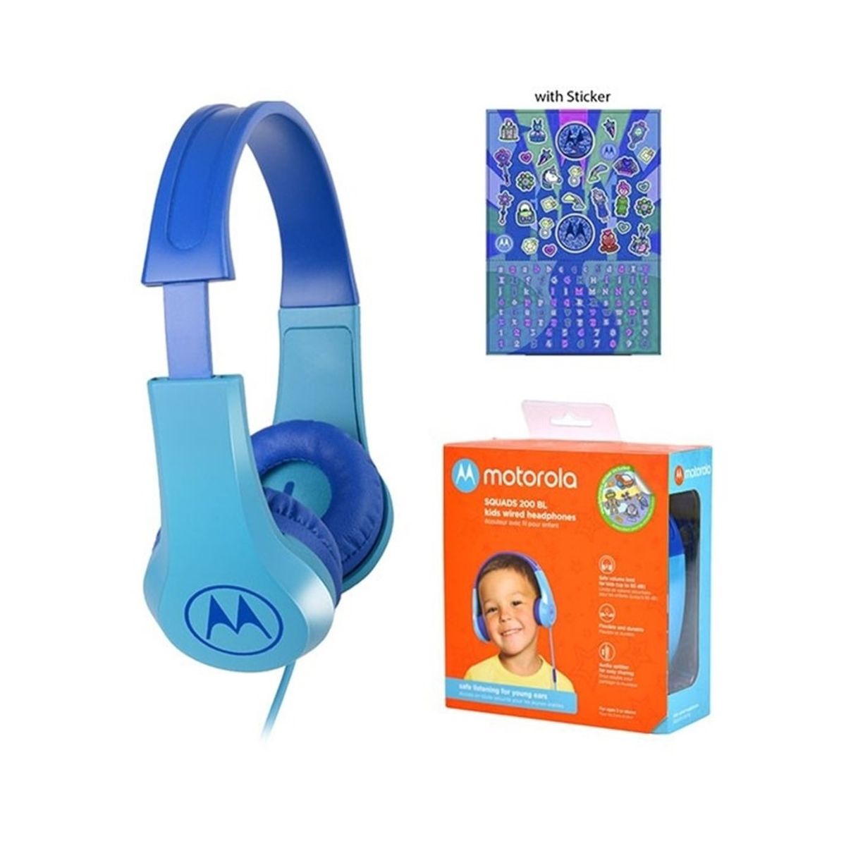MOTOROLA - Audífonos Para Niños Azul Motorola Squads 200