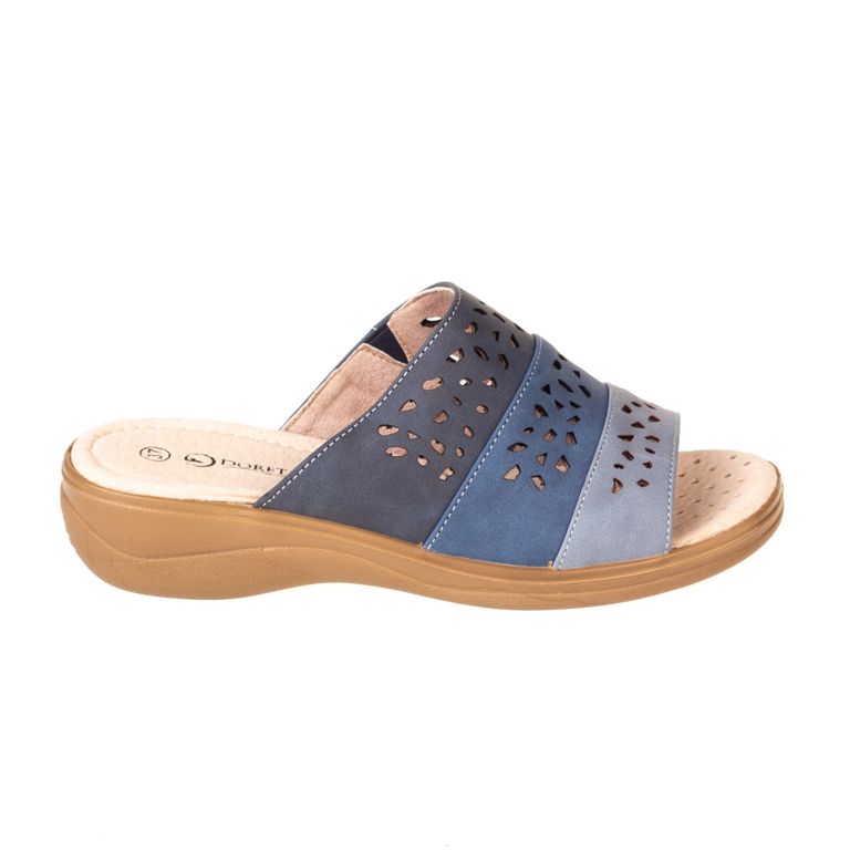 DORETTE Sandalia puntilla mix colores azul plana | falabella.com