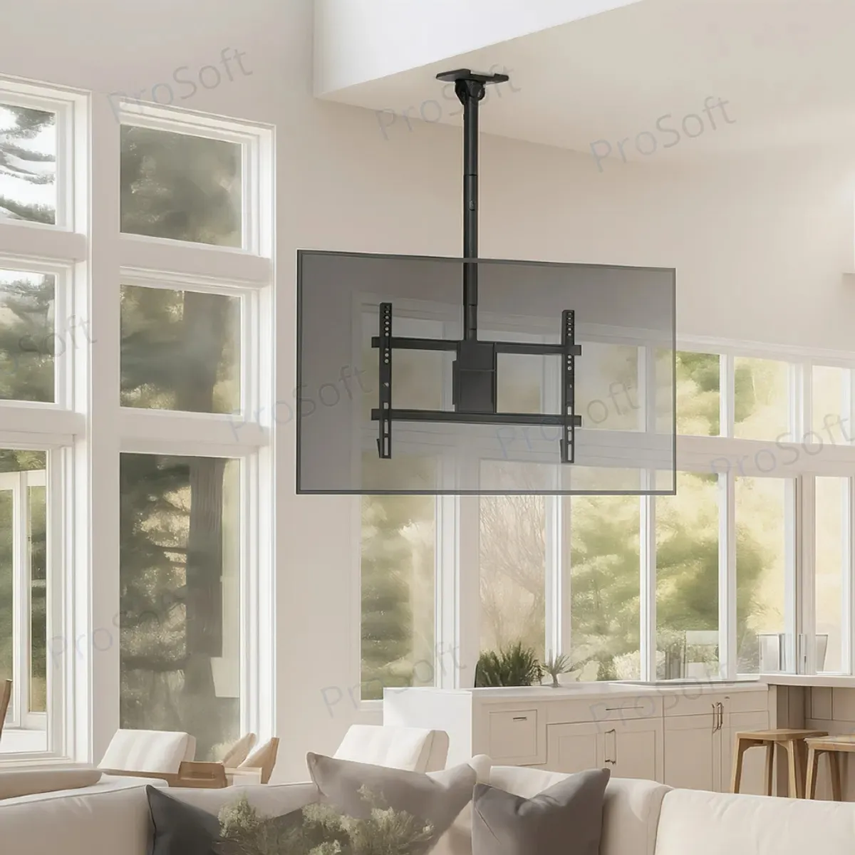 GENERICO - Soporte Tv Techo 32 A 75 Pulgadas Extensible Altura Ajustable Giro 360 Vesa Reforzado Pro FIGOIMPORT