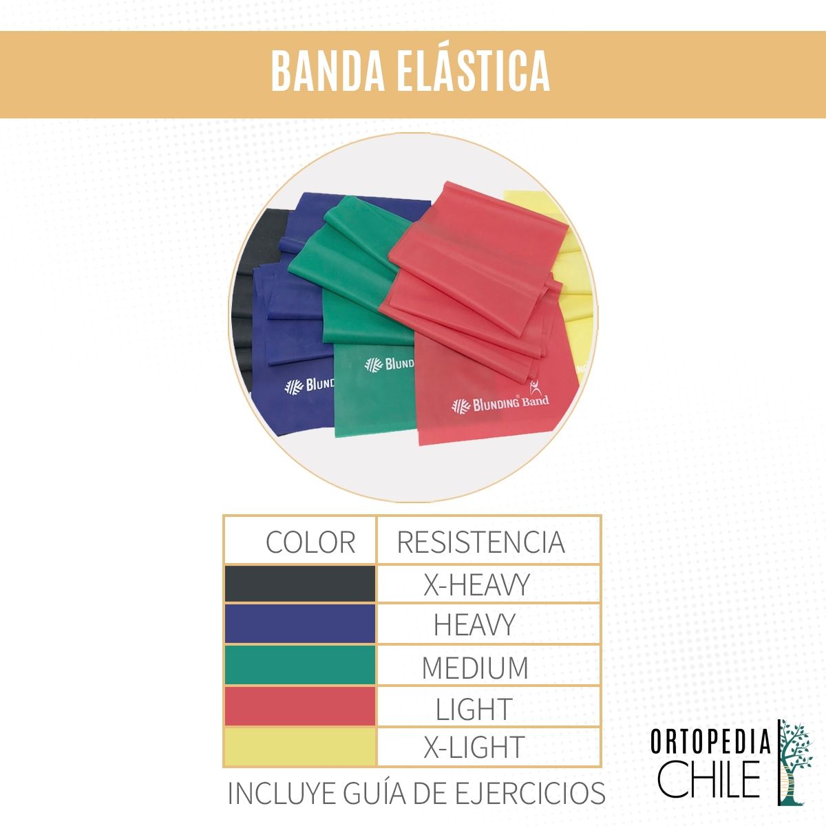 BLUNDING - Banda Elástica para Ejercicio Amarilla