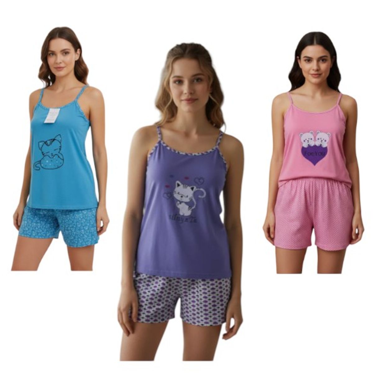 AGW - Pack 3 Pijamas Mujer Pabilo.