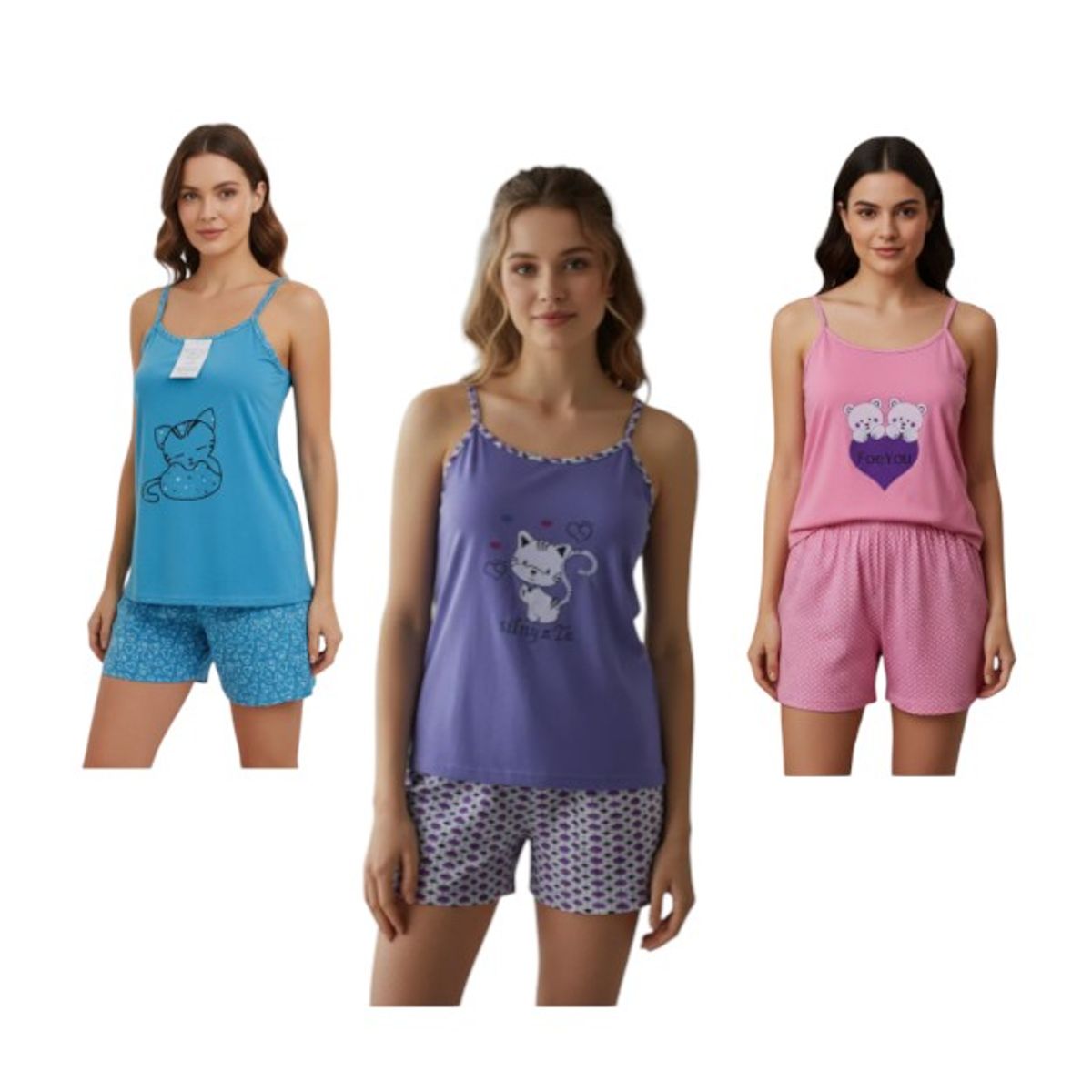 AGW - Pack 3 Pijamas Mujer Pabilo.