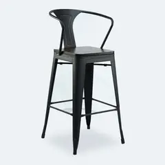 NECTAR - Silla de Bar Tolix asiento de Madera