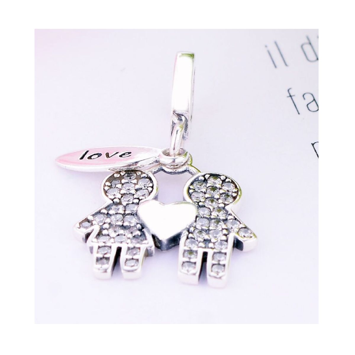 SILVER HEART - Charm Pareja Niña y Niño en Plata Fina 925 SILVER HEART
