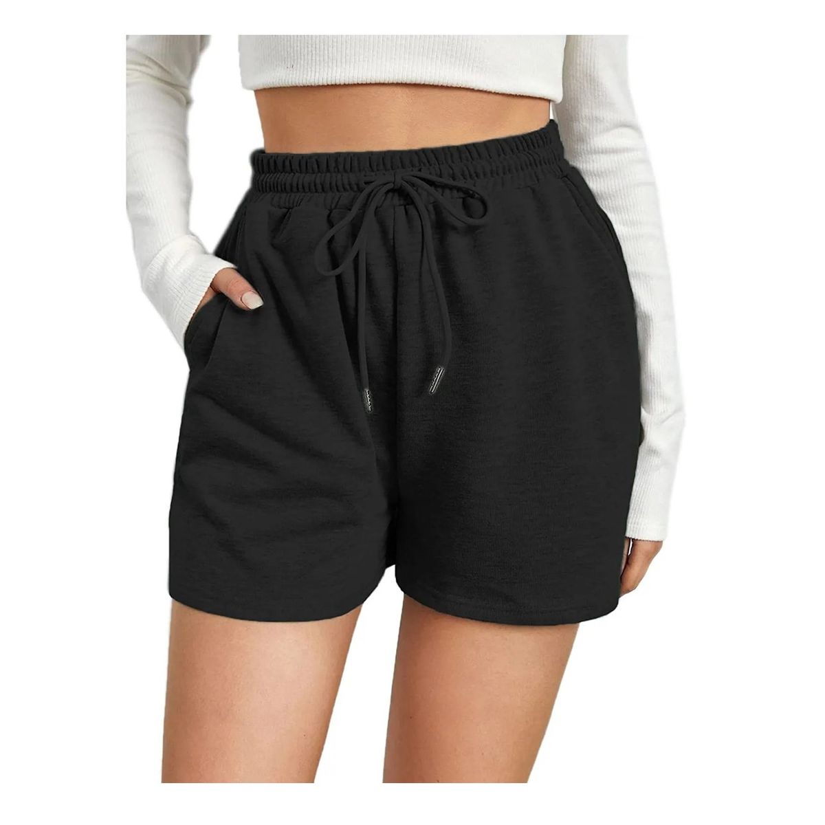 GENERICO - Short De Algodón Corto Deportivo Para Mujer Con Bolsillos y Agarre