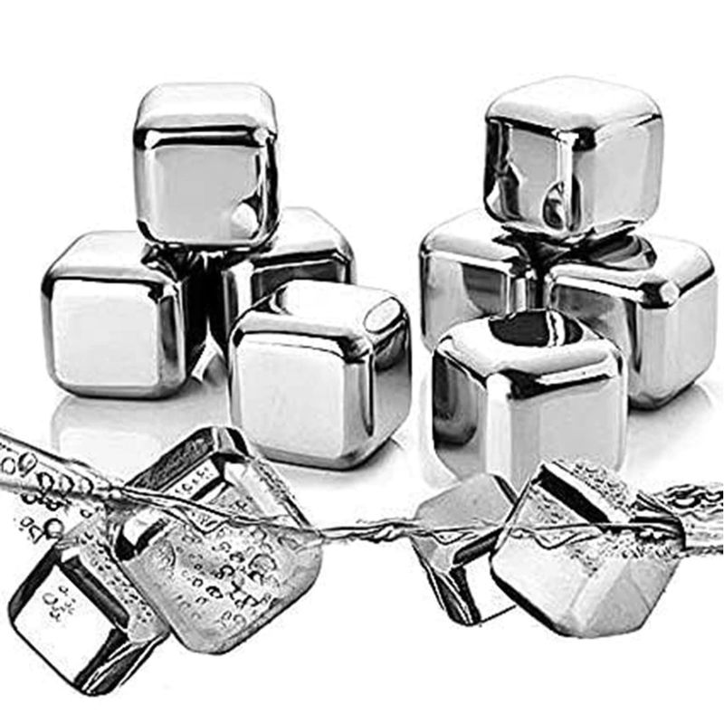GENERICO - Cubos De Hielo Acero Inoxidable 4 Unidades