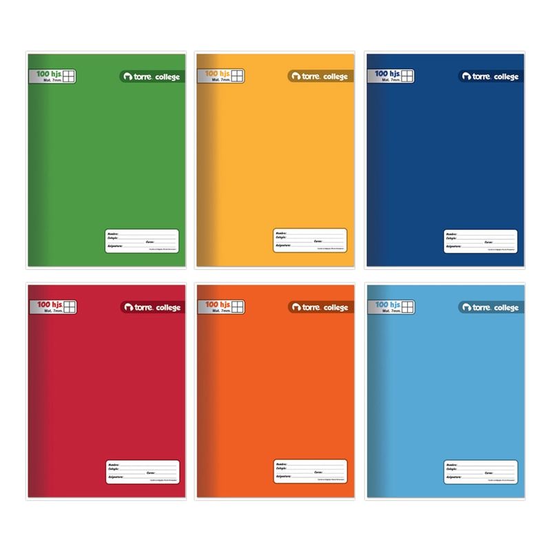 TORRE - Pack 10 Cuadernos College Torre Matemáticas 100 hojas
