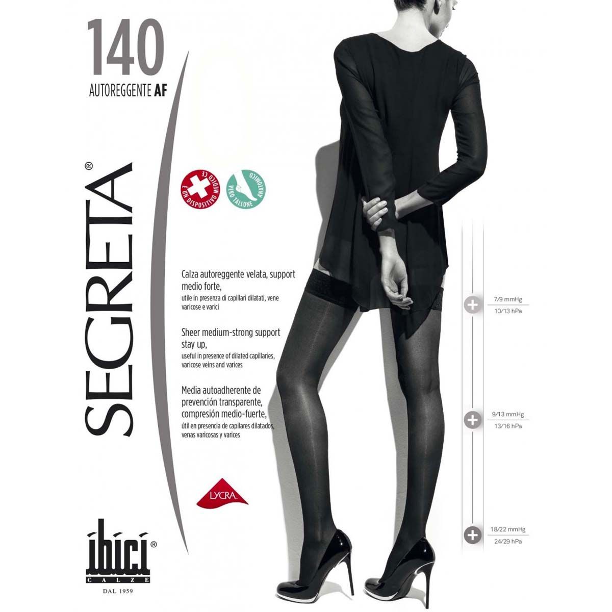 IBICI - Media Hasta El Muslo Prevencion/Tratamiento Varices 140 Den Negra - M