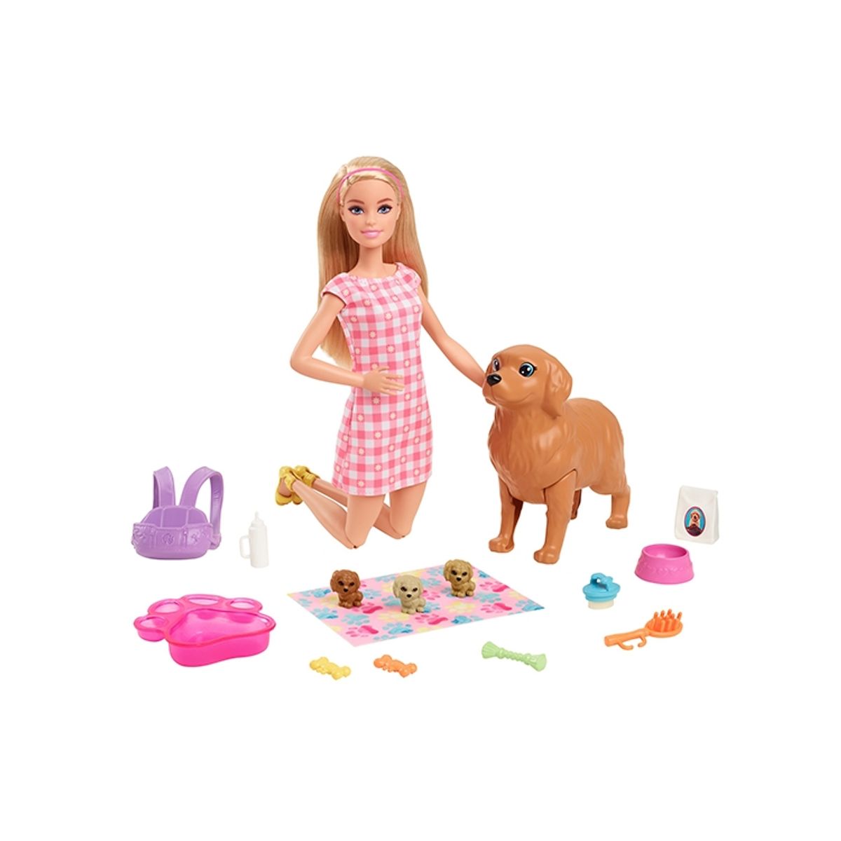 BARBIE - Muñeca Barbie Cachorros Recién Nacidos