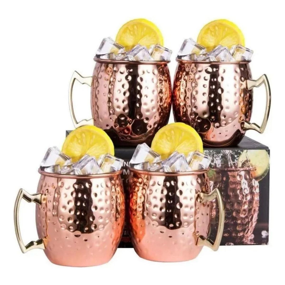 IMPORTCLICK - Set 4 MUG Cobre Vasos Coctel Moscow Mule 500 ML Premium - Cobre