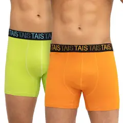TAIS - Bóxer Full Color Bi-Pack Naranjo