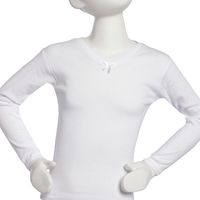 Camiseta Cuello V Manga Larga Blanco
