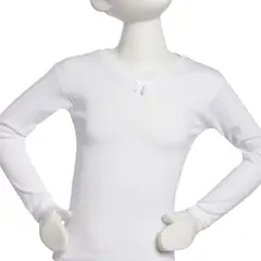 TAIS - Camiseta Cuello V Manga Larga Blanco