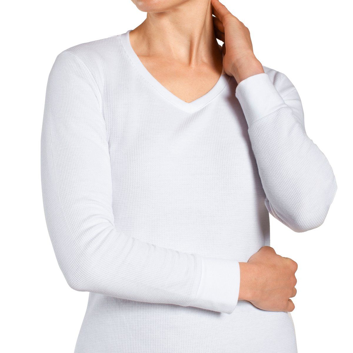 TAIS - Camiseta Tejido Panal Manga Larga Blanco Tais