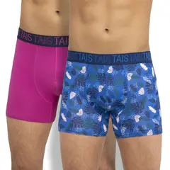 TAIS - Bóxer Bi-Pack Hojas Azulino