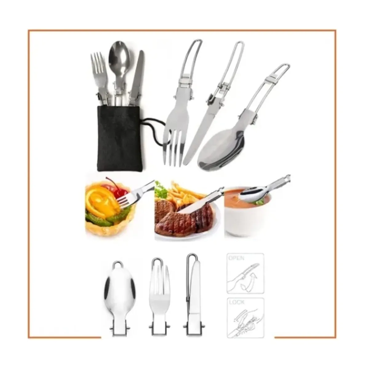 ESHOPANGIE - Set Ollas Kit Camping 5 Piezas Ultraligero