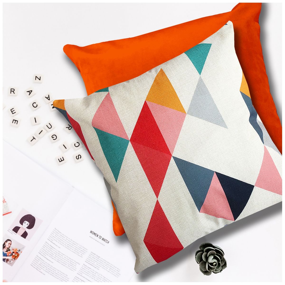 LIVING MARKET - Cojín Triángulos 45x45
