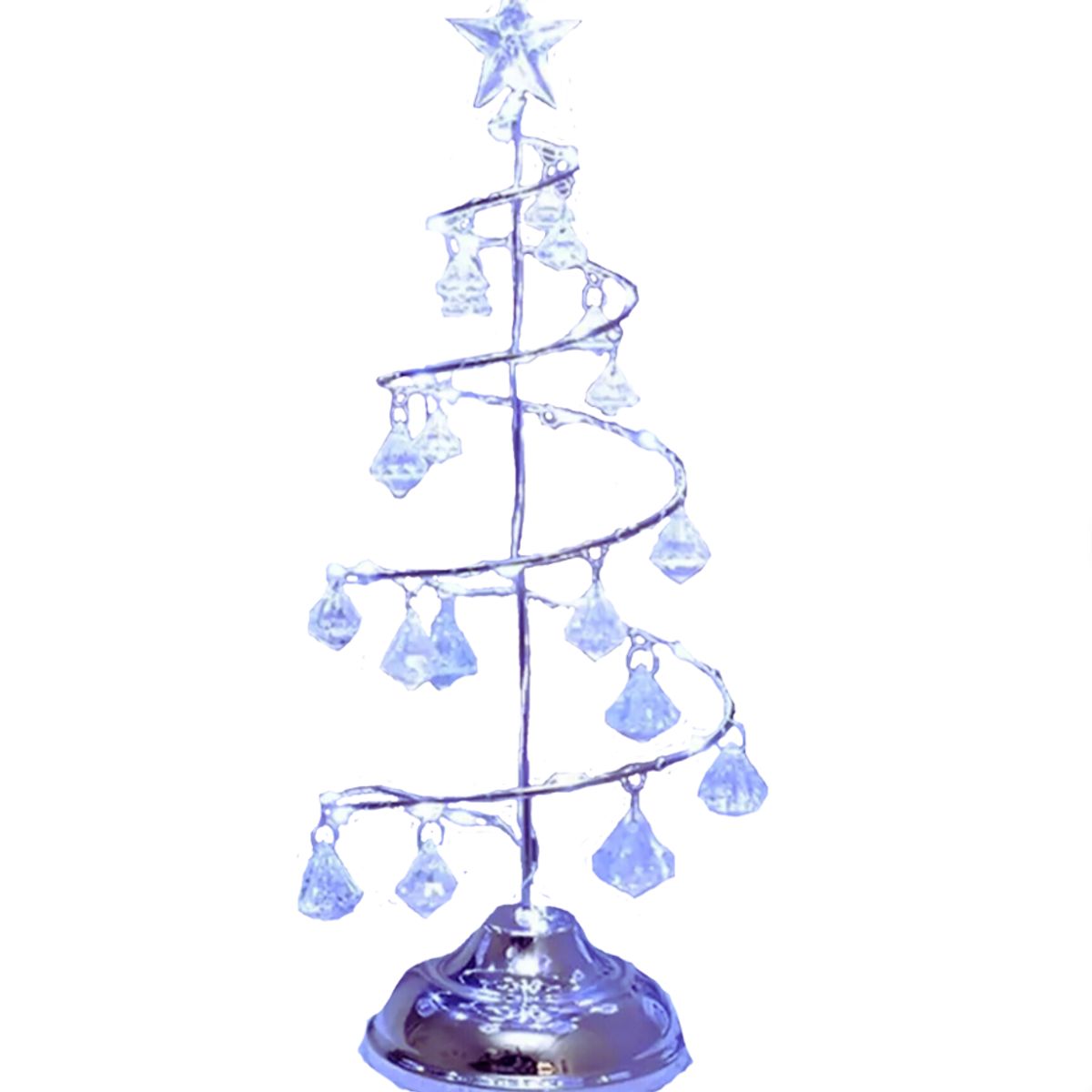BOHEMIK - Árbol de Navidad metálico Plateado con guia de luz led