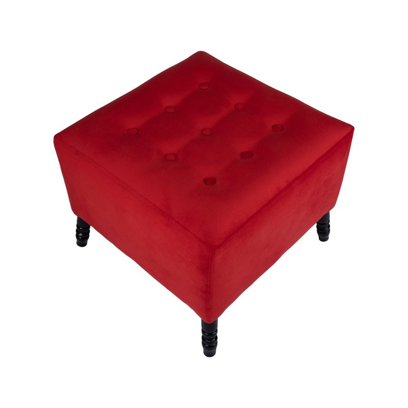 GENERICO - Pouf Alejandro Diseño Rojo 54x54x44 cm Máxima Design